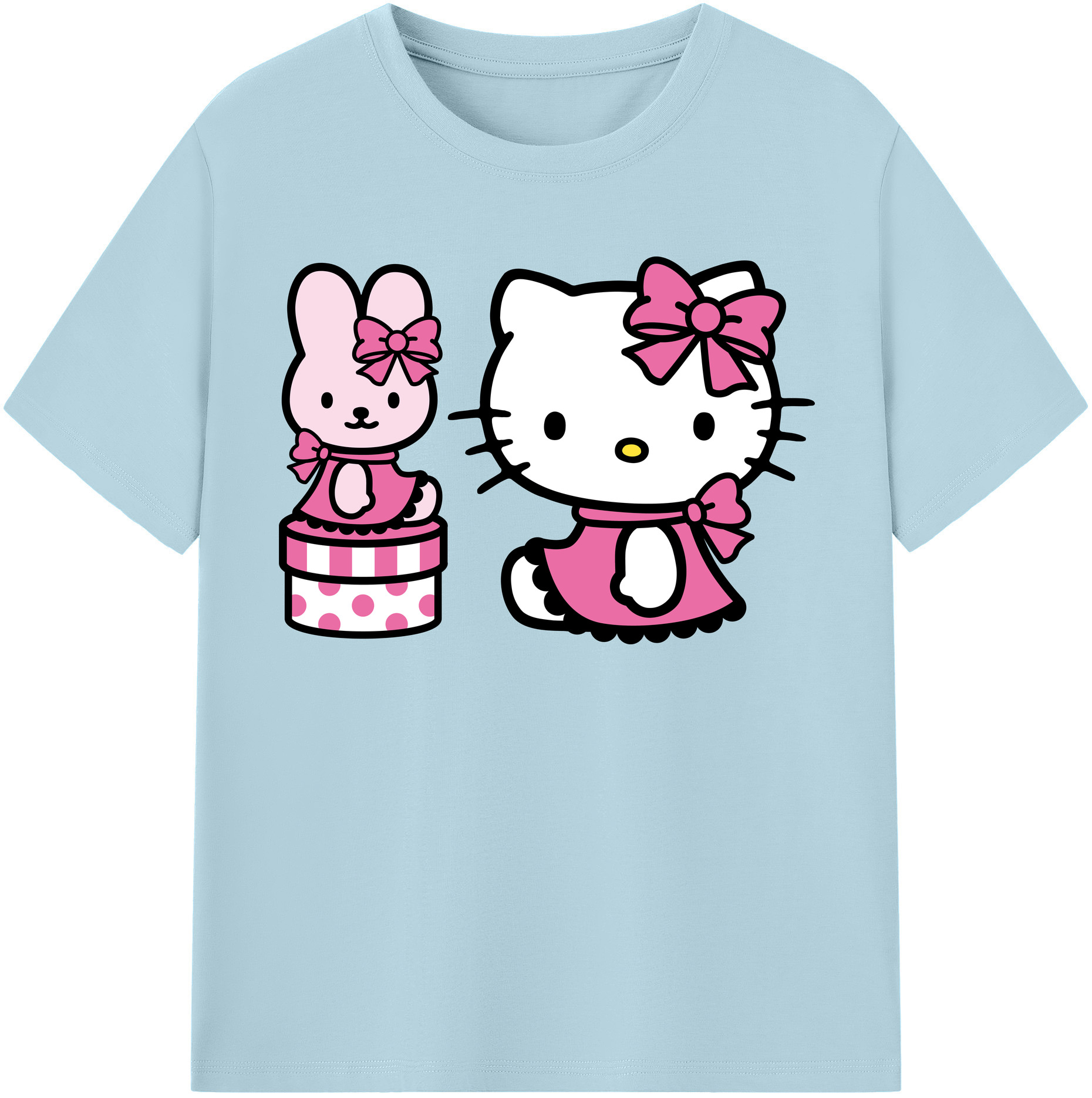 （画像用） Hello Kitty ハローキティ 綿100％半袖Tシャツ（フロントプリント）
